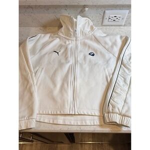 Puma BMW M Motorsport Track Jacket Womens Small White Full Zip Racing Sporty